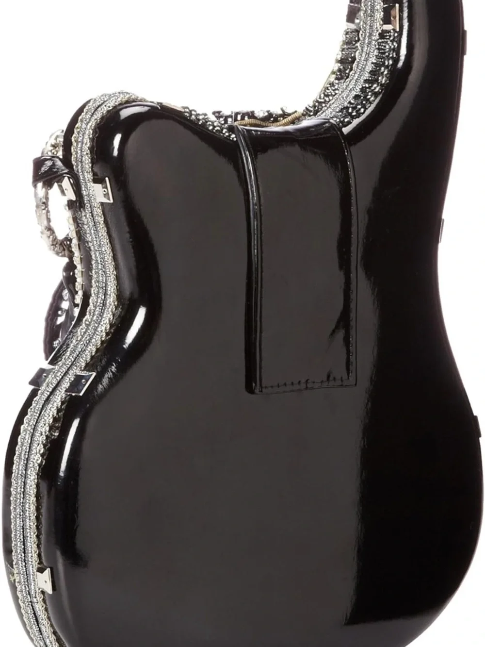 Mary Frances Black and White Beaded Guitar Crossbody Bag - Picture 3 of 9